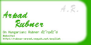 arpad rubner business card